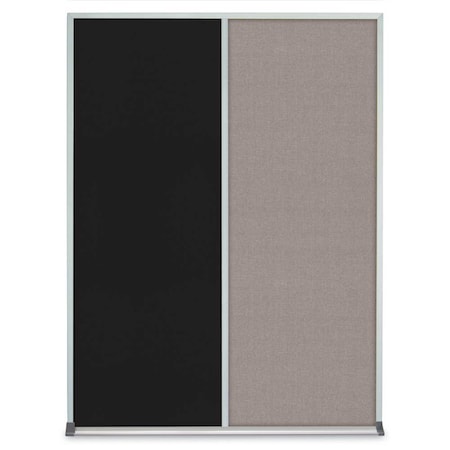 United Visual Products Single Door Radius Corkboard, 36"X36", S UV8002-SATIN-CORK
